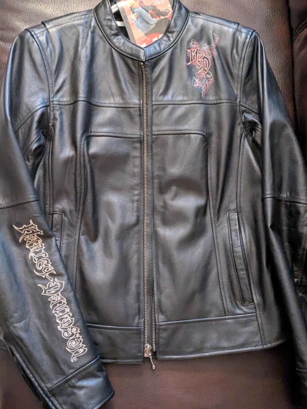 Harley Davidson - Genuine Leather Jacket and Hair Glove - Women